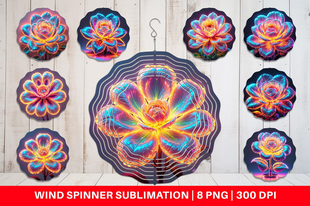 Wind Spinner 3D Glowing Flower - So Fontsy