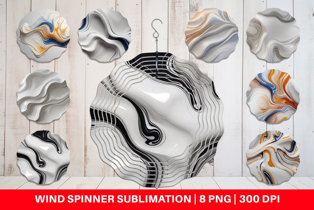 Wind Spinner 3D Liquid Abstract - So Fontsy