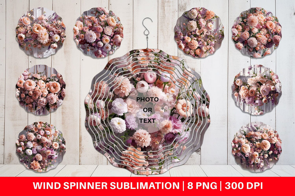Wind Spinner Floral Bouquet Pattern - So Fontsy