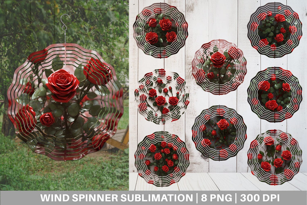 Wind Spinner Red Roses Valentine - So Fontsy