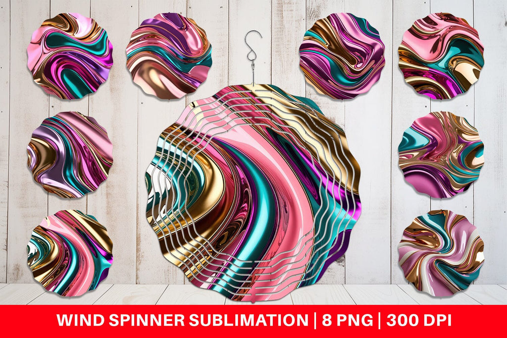 Wind Spinner Swirling Liquid Metallic - So Fontsy