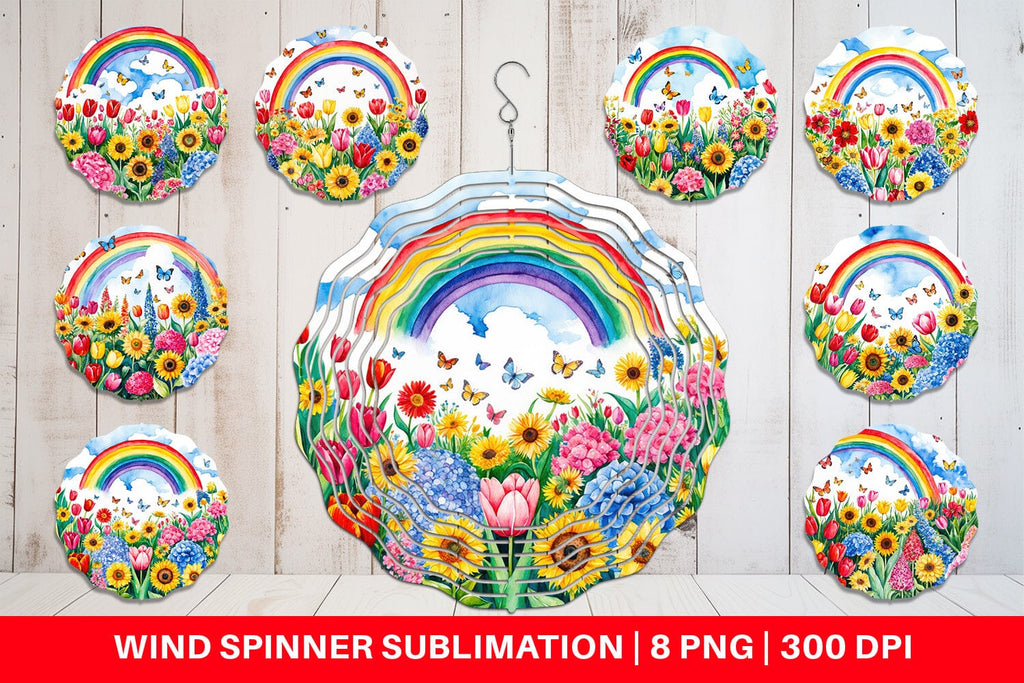 Wind Spinner Watercolor Lush Garden - So Fontsy