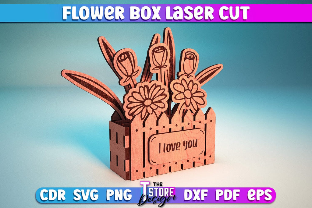Wooden Bouquet Design | Flower Box Laser Cut Design | Gift Laser Cut ...