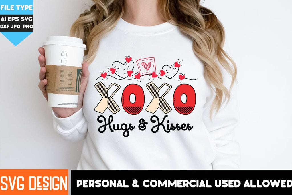 Xoxo Hugs & Kisses SVG Cut Files, Xoxo Hugs & Kisses Sublimation PNG ...
