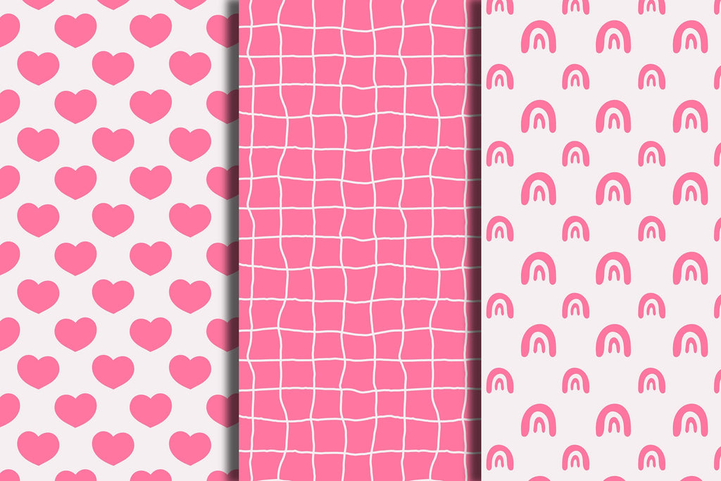 Y2K Pink Seamless Patterns - So Fontsy