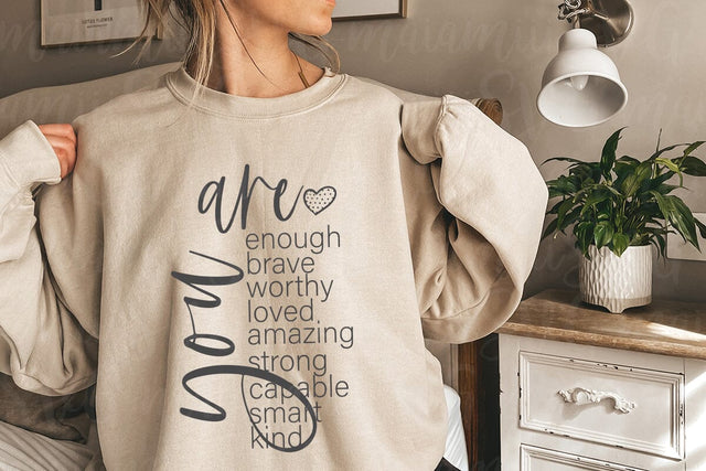 You Are Enough Brave Worthy Loved Amazing Strong Capable Smart Kind SVG MaiamiiiSVG 