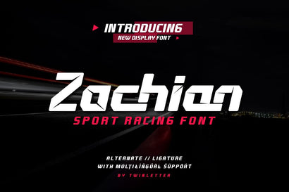Zachian - Sport Racing Font Font twinletter 
