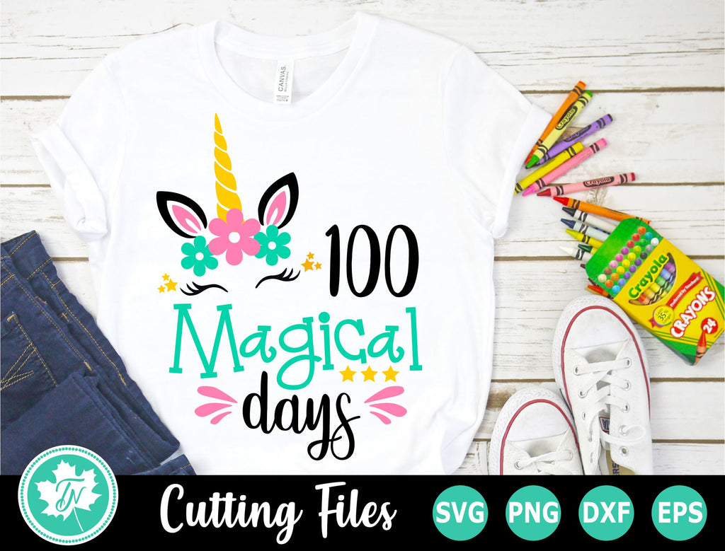 100 Days of School SVG | 100th Day SVG | Unicorn SVG - So Fontsy