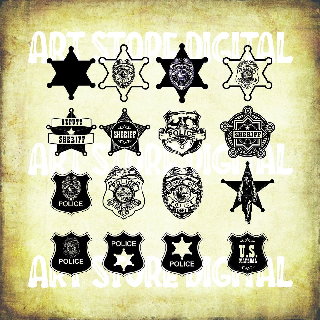 gold police badge clip art
