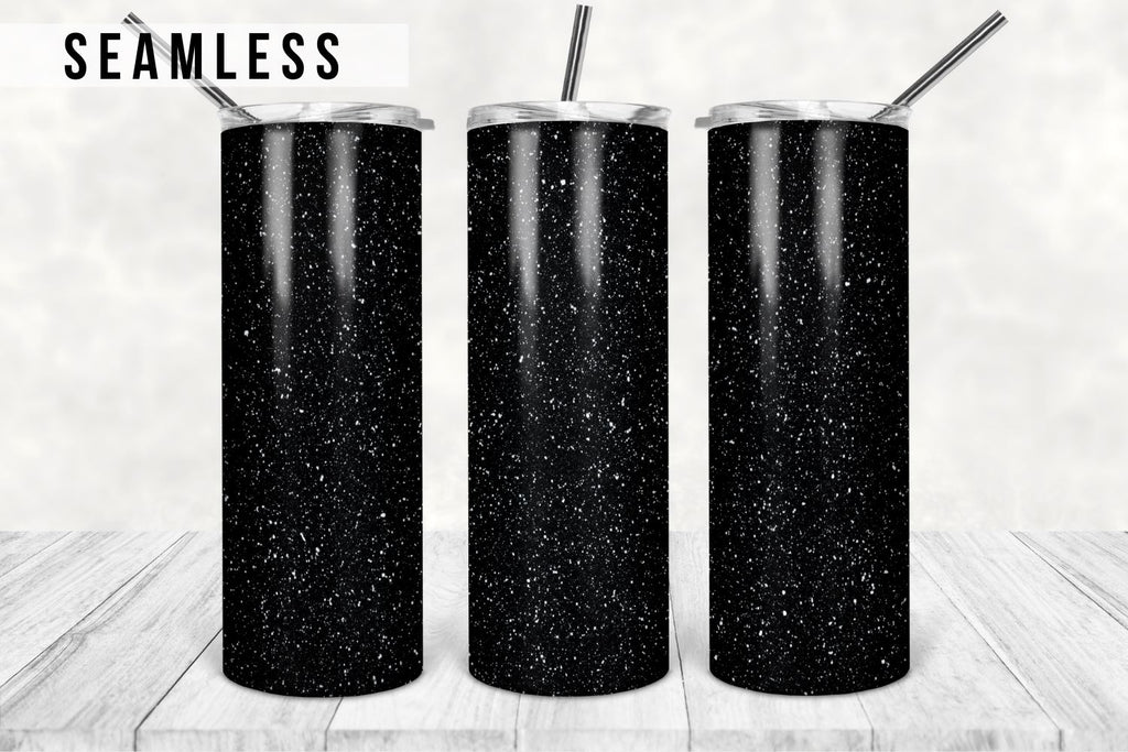 20 oz Skinny Tumbler Sublimation Design Glitter Black Full Wrap, Black Glitter  Tumbler Design Straight & Tapered PNG - So Fontsy