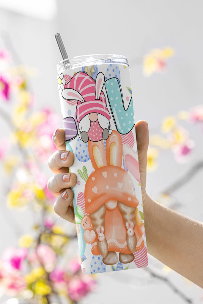 Easter Bunny 20oz Skinny Straight Tumbler drinkware - with straw