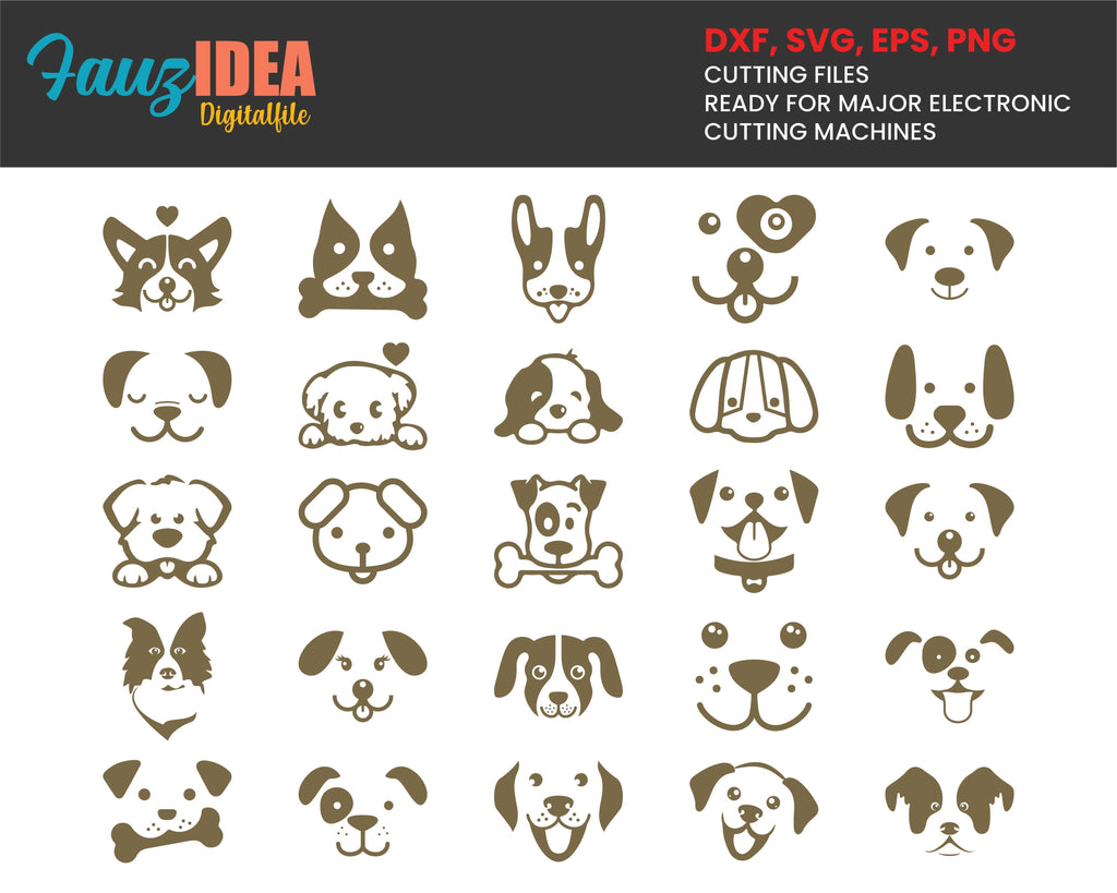 Many Dogs SVG Cut File for Cricut, Dog Clipart (900529)