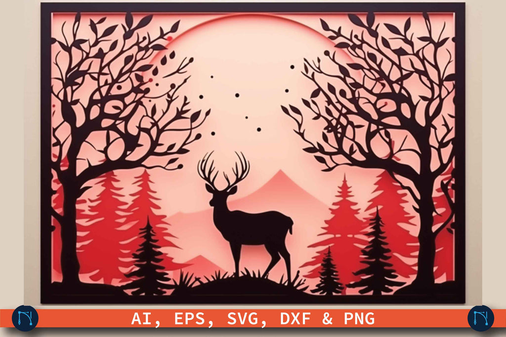 3D Christmas Shadow Box SVG - So Fontsy