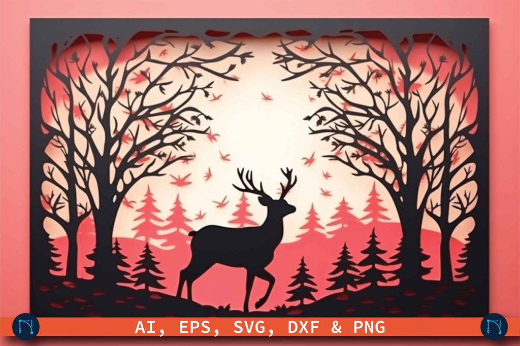 3D Christmas Shadow Box SVG - So Fontsy