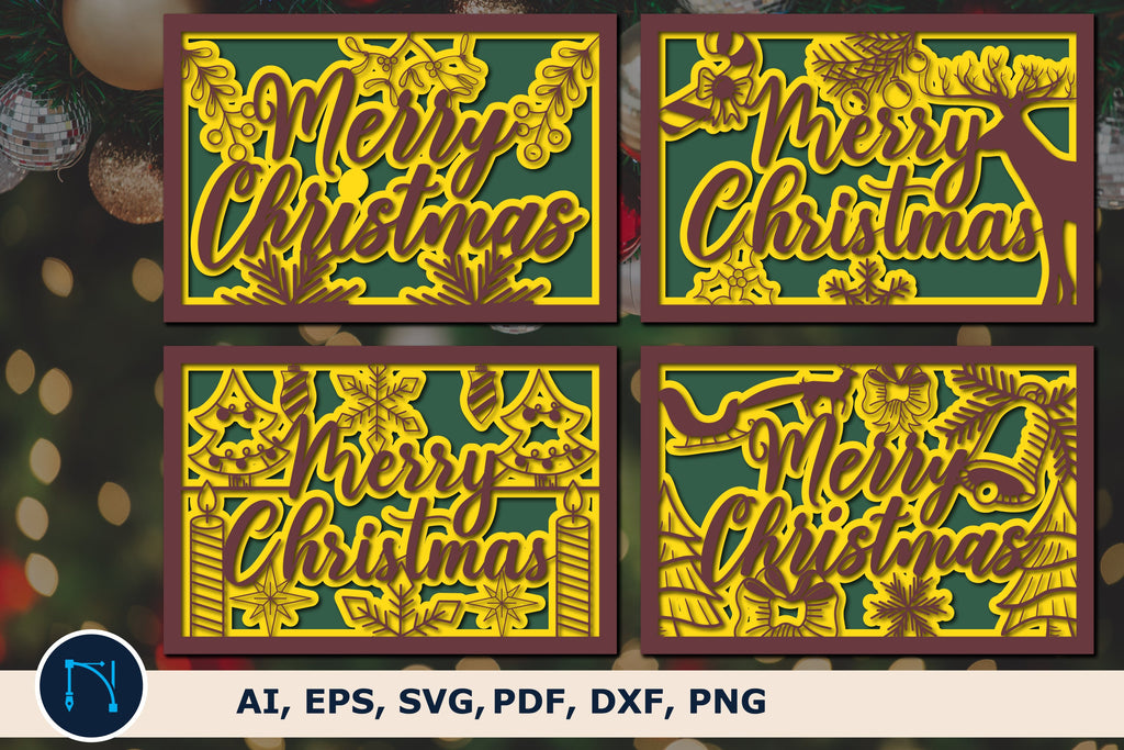 3d Cricut Christmas Cards Svg Bundle So Fontsy