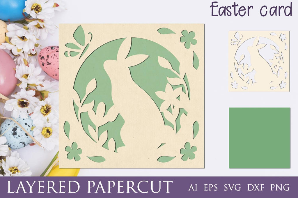 3d easter card svg, Layered Easter shadow box svg for cricut - So Fontsy