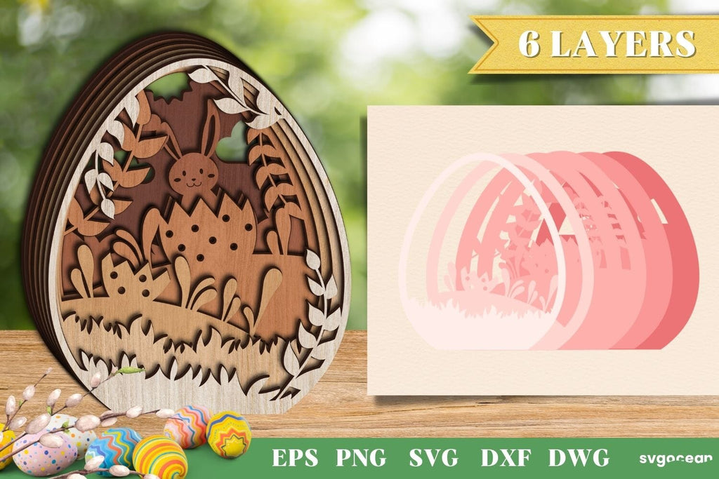 3D Easter Eggs Laser Cut | SVG | Glowforge - So Fontsy