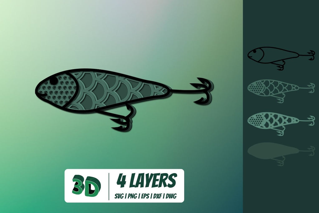 3D Fishing SVG Bundle - So Fontsy