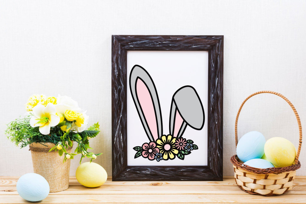 3D Layered Bunny Ears SVG, Easter SVG. - So Fontsy