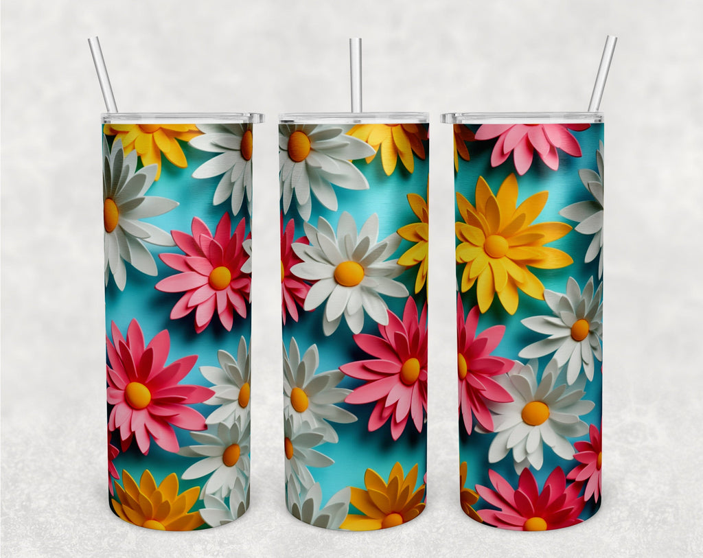 Daisy tumbler design, 20 oz skinny tumbler design, sublimation image,  tumbler wrap, Daisy cup, Daisy sublimation, tumbler design, 20oz