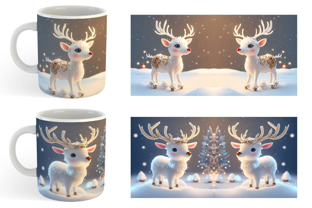 Reindeer Christmas Mug Wrap Sublimation, 11 oz (2720616)