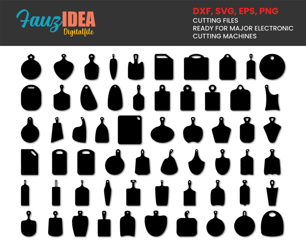 60 Cutting Board Svg Bundle, DXF Cutting boards silhouettes