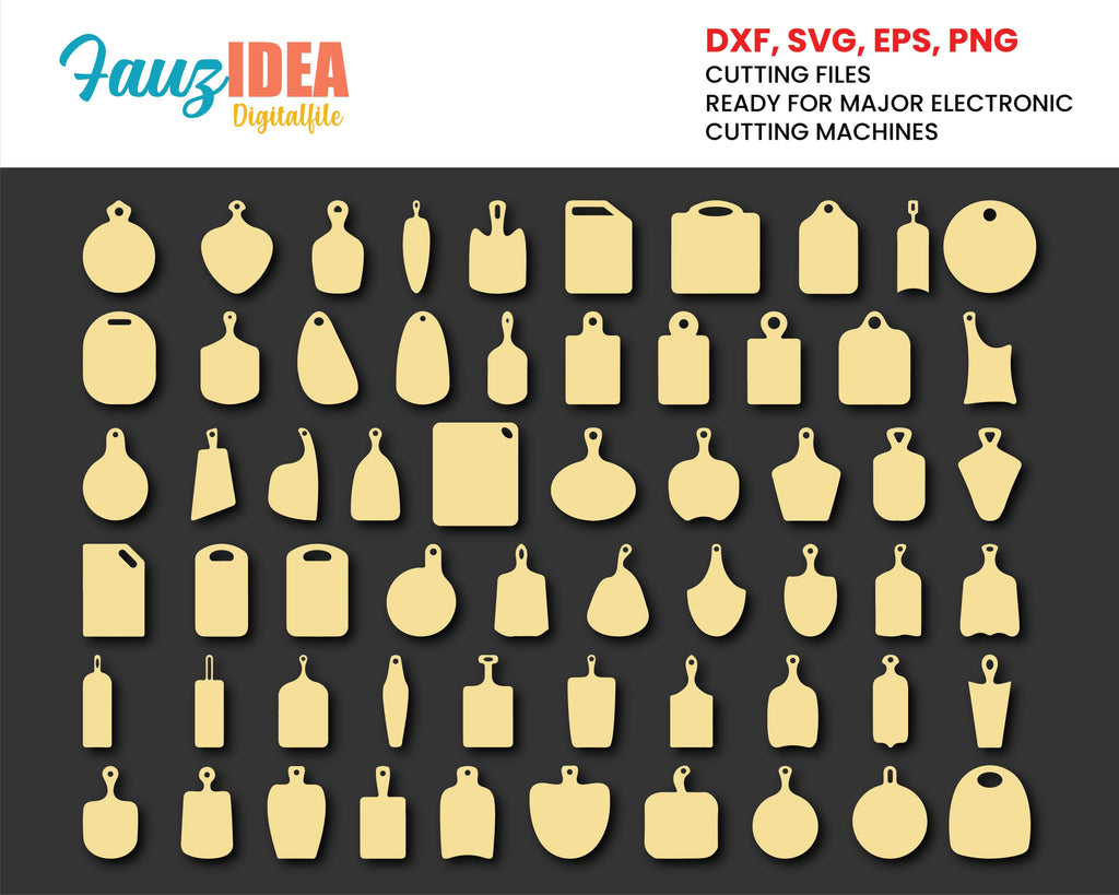 Cutting Board With Handle Set Vector Template Cnc Cutting File, Silhouette  for Laser Machine. Woodworking Plans Cdr, Dxf, Svg Files (Download Now) 