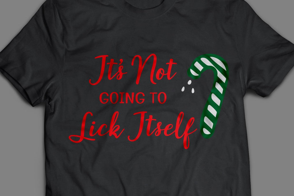 It's Not Gonna Lick Itself Candy Cane Slim Can Coolie (Red) 