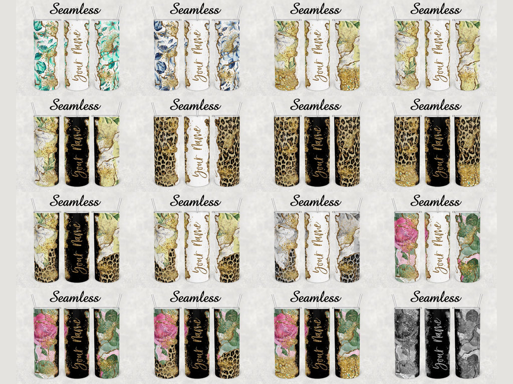 Agate Marble Design bundle tumbler 20 oz skinny Sublimation - So Fontsy