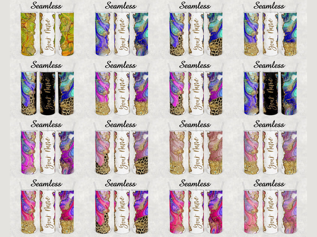 Agate Marble Design bundle tumbler 20 oz skinny Sublimation #2 - So Fontsy