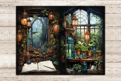 Alchemist Clocks Junk Journal Pages | Apothecary Ephemera SVG GlamArtZhanna