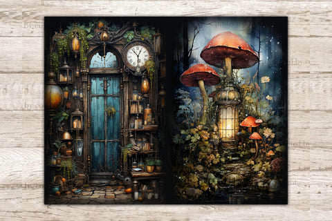 Alchemist Clocks Junk Journal Pages | Apothecary Ephemera SVG GlamArtZhanna