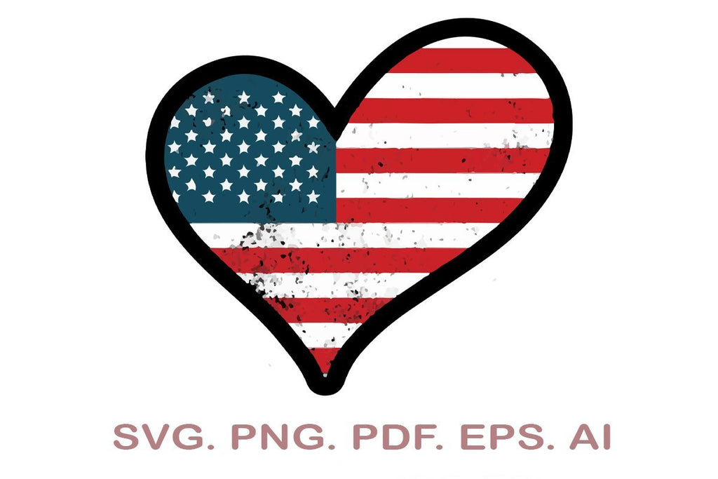 4th of July T-Shirt, American Flag Heart, Split Monogram Svg