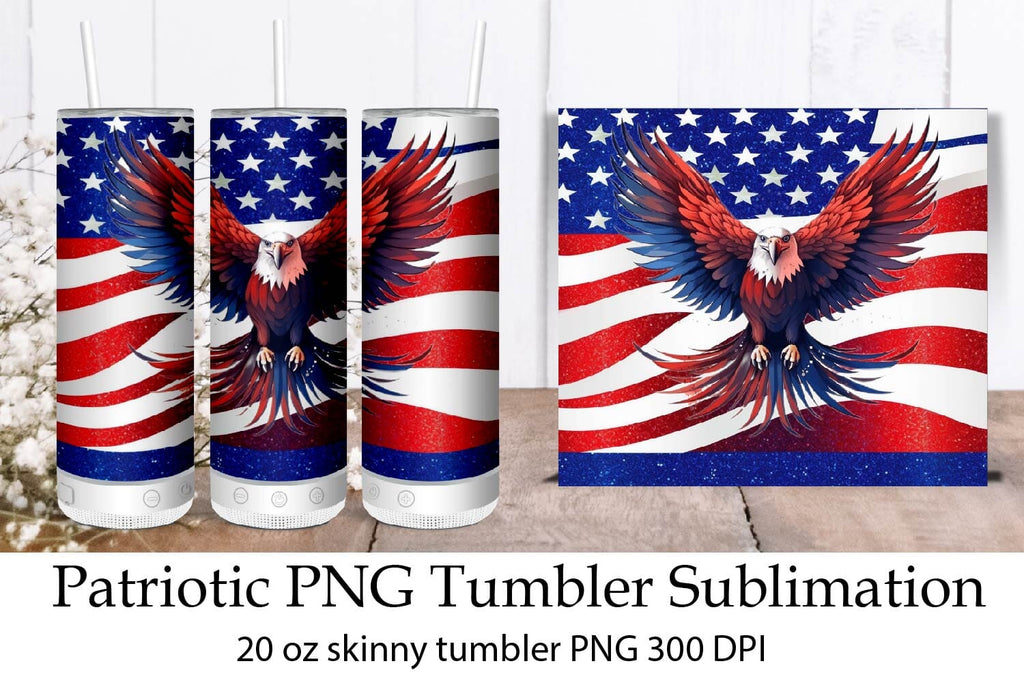 20 OZ Tumbler w/ Logo & US Flag In Red