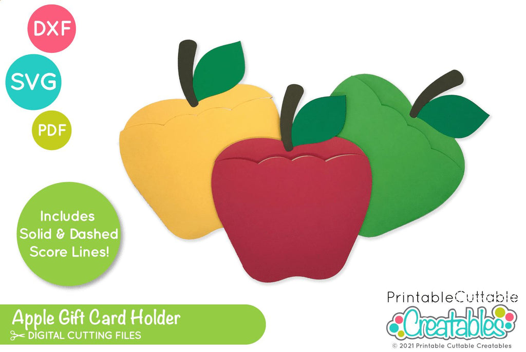Apple Shaped Gift Card Holder Design Svg Template Download -  Canada