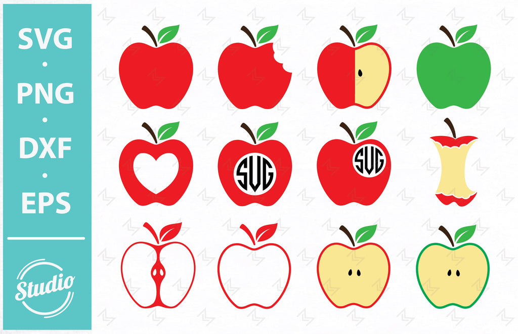 Apple Svg bundle, Apple Svg, Apple Name Frame Svg, Apple Monogram Svg ...