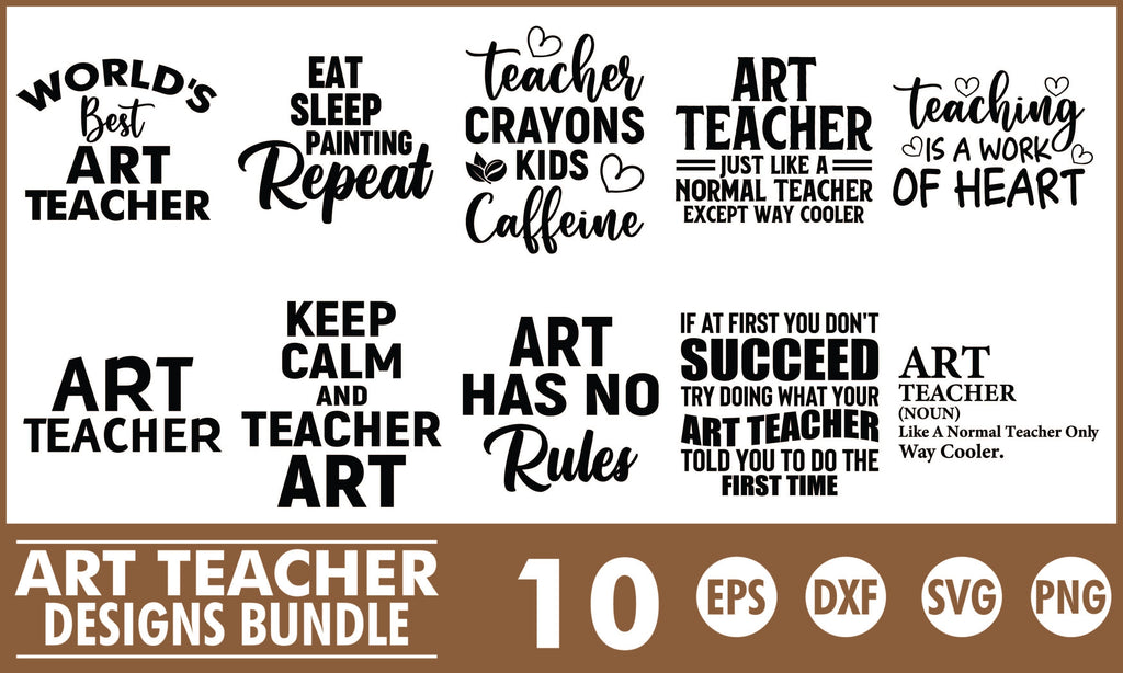 Art Teacher Svg Designs Bundle - So Fontsy