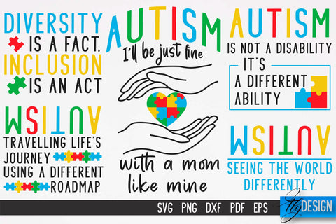 Autism SVG | Autism Quotes SVG | Autism Awareness v.1 SVG Fly Design