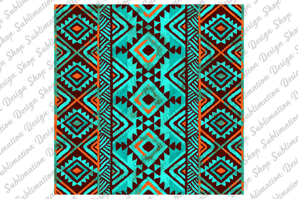 teal aztec pattern