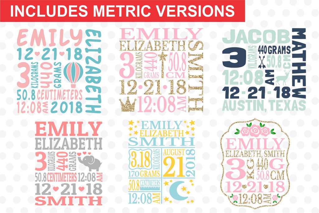 Baby Birth Announcement Bundle - So Fontsy