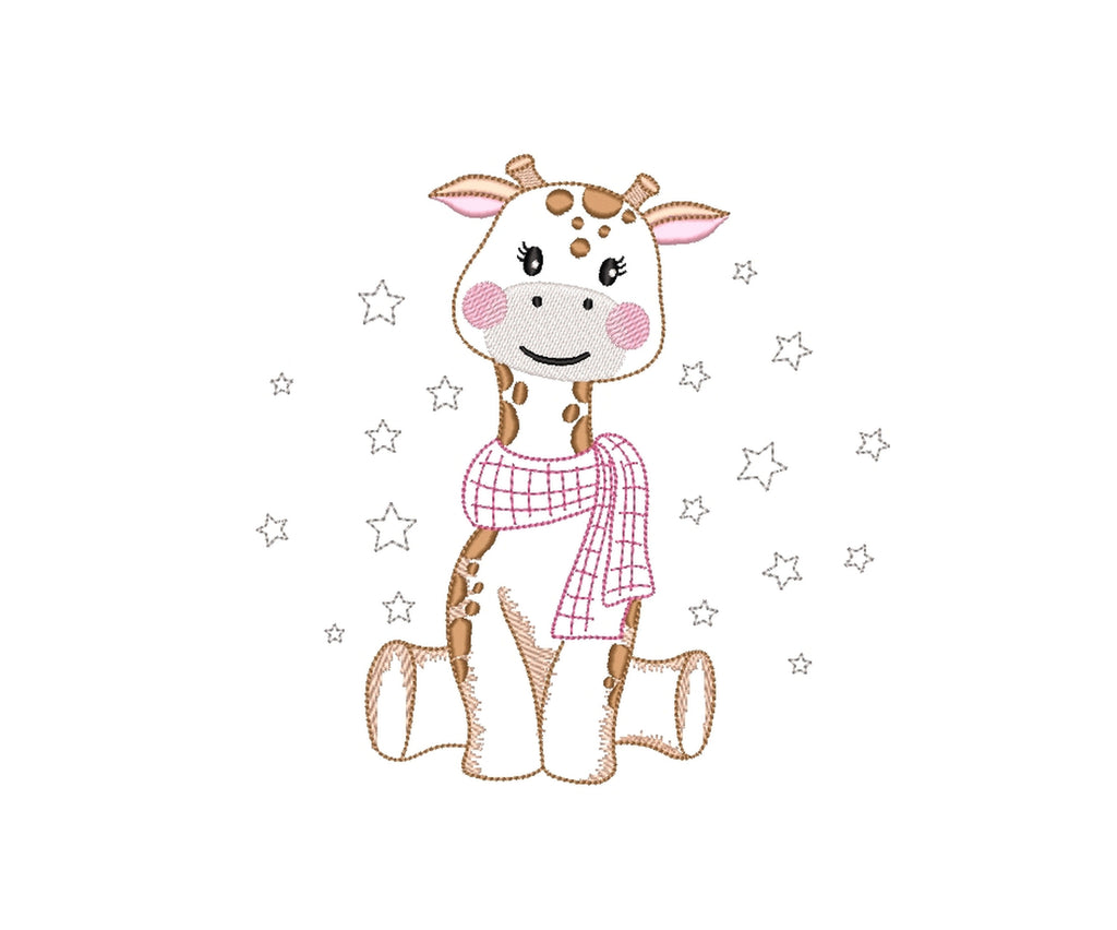Baby Giraffe Embroidery Design, 3 sizes, Instant Download - So Fontsy