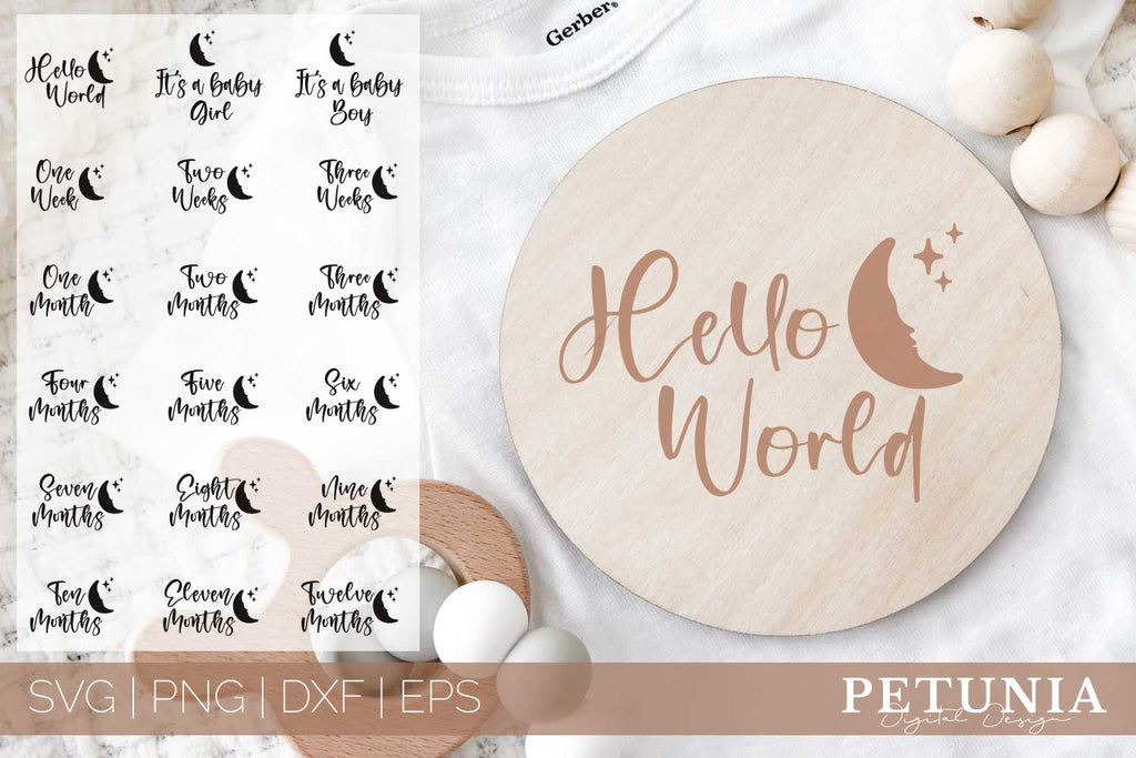 Baby Milestones | Baby Milestone Markers SVG Bundle - So Fontsy