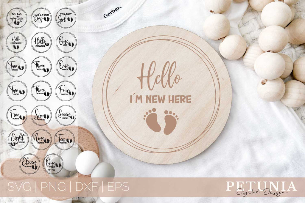 Baby Milestones SVG | Baby Monthly Milestone SVG - So Fontsy
