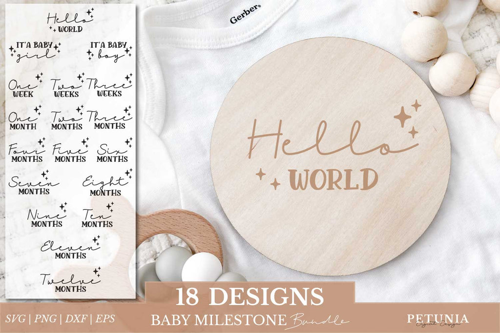 Baby Milestones SVG | Baby Monthly Milestone SVG - So Fontsy