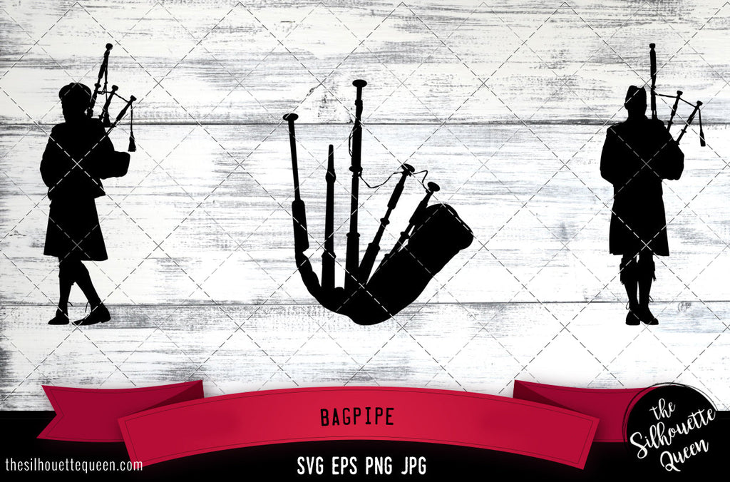Bagpipe Silhouette Vector SVG So Fontsy