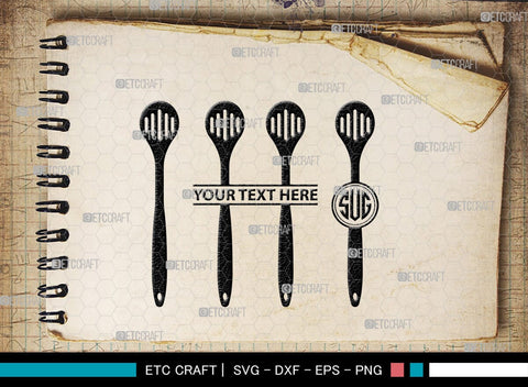 Bakery Monogram, Bakery Silhouette, Bakery SVG, Baking Svg, Rolling Pin Svg, Spoon Svg, SB00162 SVG ETC Craft