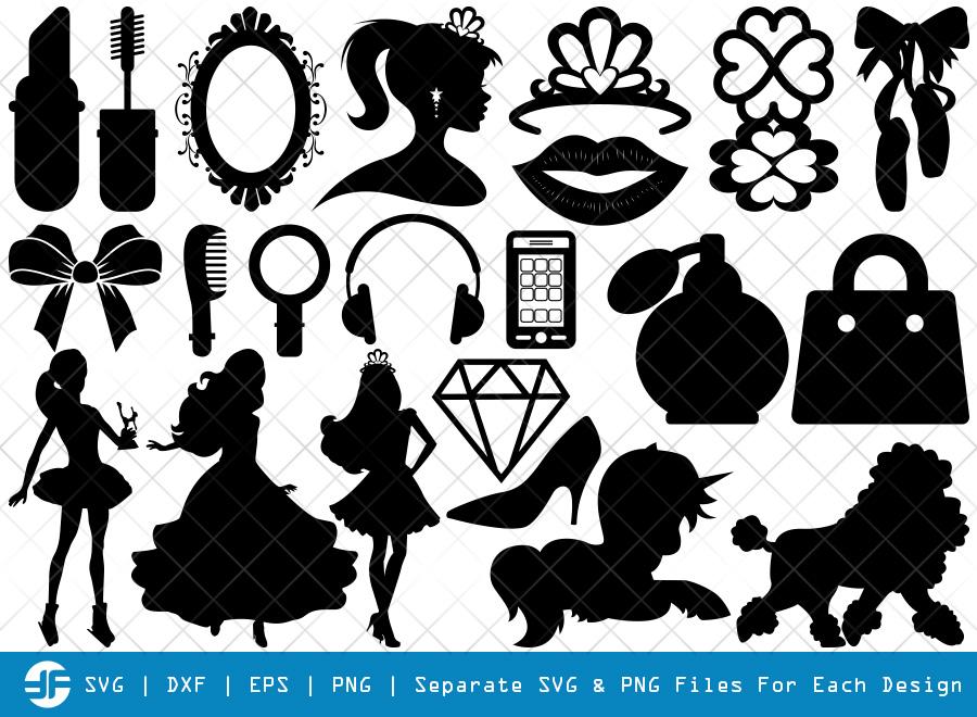 Barbie Set SVG Cut Files Barbie And Ken Silhouette Bundle So