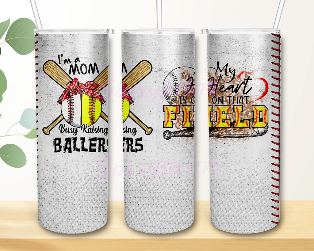 Softball Tumbler, Softball Mom Tumbler, Softball Mom Glitter Tumbler