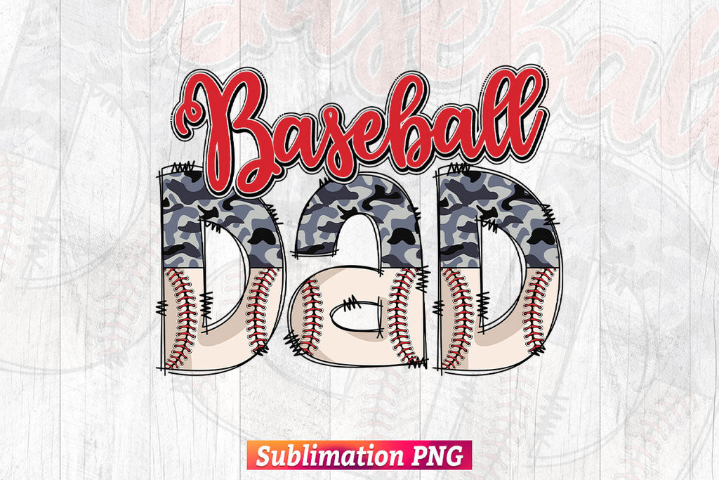 Baseball Dad Camo Leopard Sublimation Design png file