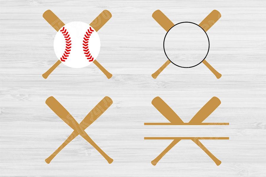 Free Baseball Split Monogram SVG - DigitalistDesigns